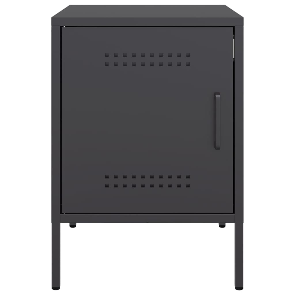 Mesas de cabeceira 2 pcs 36x39x50,5cm aço preto
