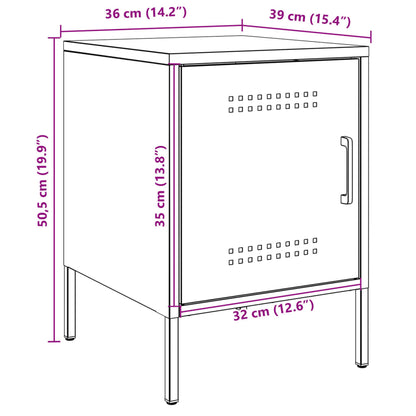 Mesas de cabeceira 2 pcs 36x39x50,5cm aço preto
