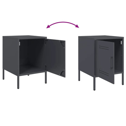 Mesas de cabeceira 2 pcs 36x39x50,5 cm aço antracite