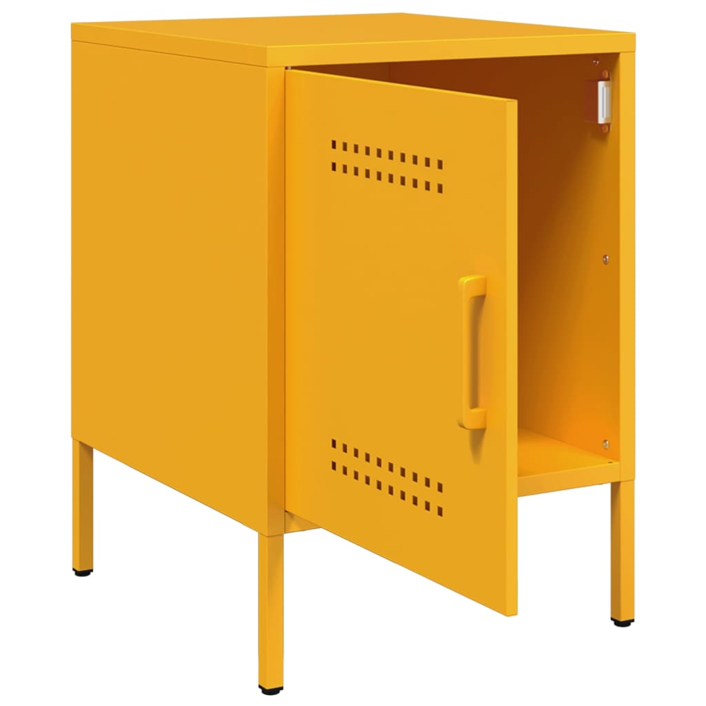 Mesa de cabeceira 36x39x50,5 cm aço amarelo mostarda