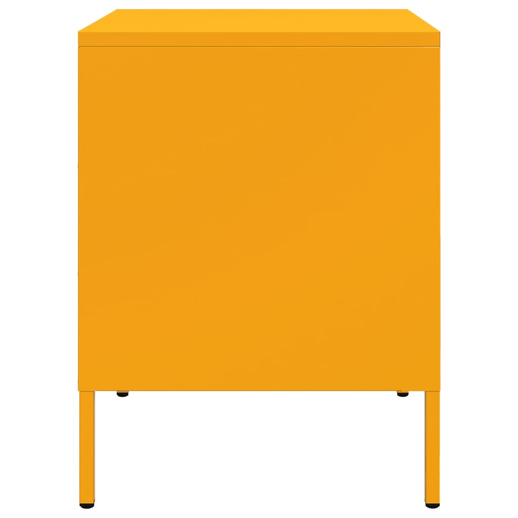 Mesas de cabeceira 2 pcs 36x39x50,5 cm aço amarelo mostarda