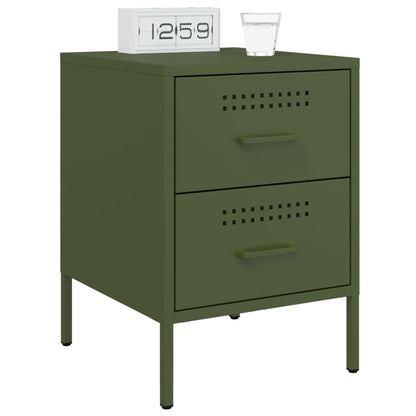Mesa de cabeceira 36x39x50,5 cm aço verde azeitona