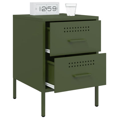 Mesa de cabeceira 36x39x50,5 cm aço verde azeitona