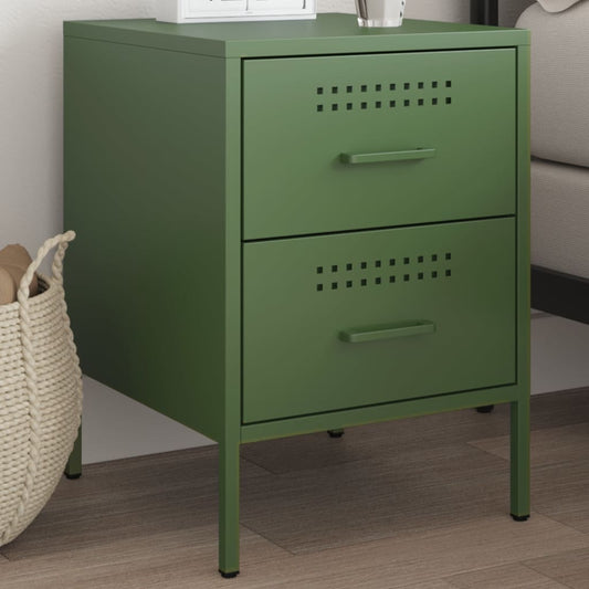 Mesa de cabeceira 36x39x50,5 cm aço verde azeitona