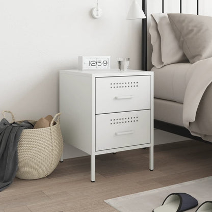Mesa de cabeceira 36x39x50,5 cm aço branco