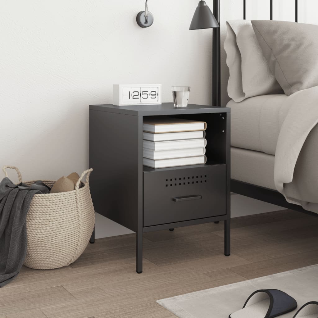 Mesa de cabeceira 36x39x50,5 cm aço preto