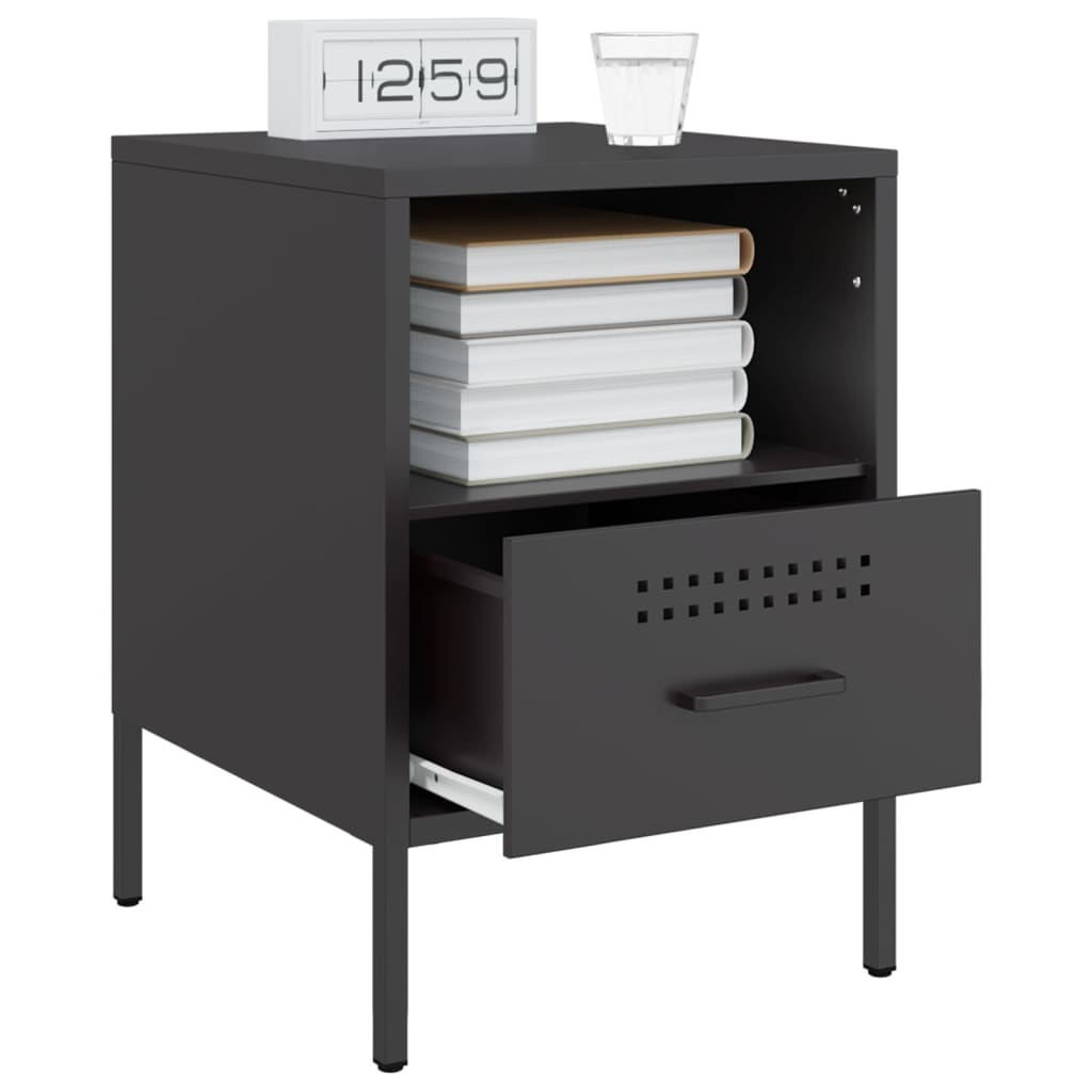 Mesa de cabeceira 36x39x50,5 cm aço preto