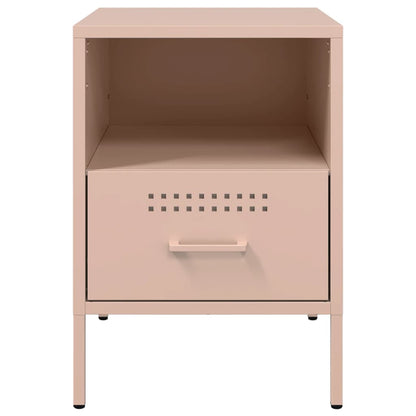 Bedside table 36x39x50.5 cm pink steel