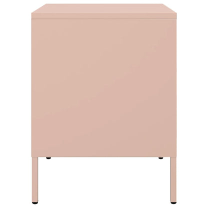 Bedside table 36x39x50.5 cm pink steel