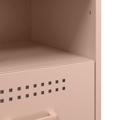 Bedside table 36x39x50.5 cm pink steel