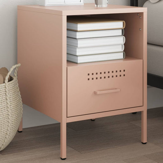 Mesa de cabeceira 36x39x50,5 cm aço rosa