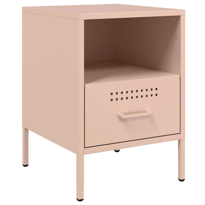 Mesas de cabeceira 2 pcs 36x39x50,5 cm aço rosa