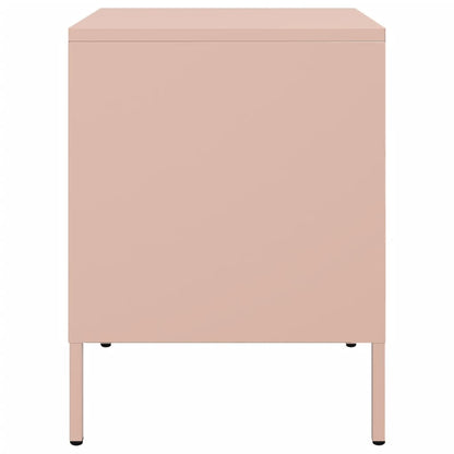 Mesas de cabeceira 2 pcs 36x39x50,5 cm aço rosa