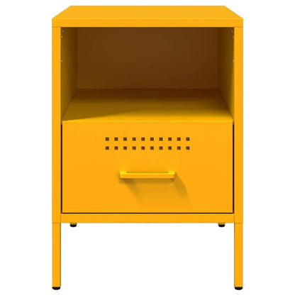Mesa de cabeceira 36x39x50,5 cm aço amarelo mostarda