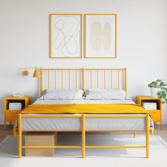 Mesas de cabeceira 2 pcs 36x39x50,5 cm aço amarelo mostarda
