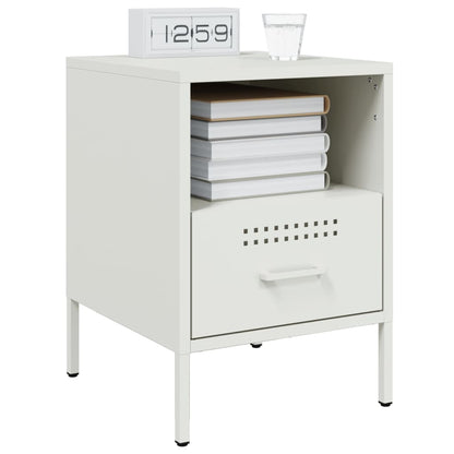 Mesas de cabeceira 2 pcs 36x39x50,5 cm aço branco