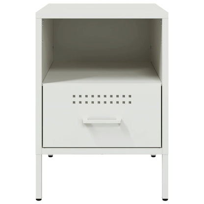 Mesas de cabeceira 2 pcs 36x39x50,5 cm aço branco