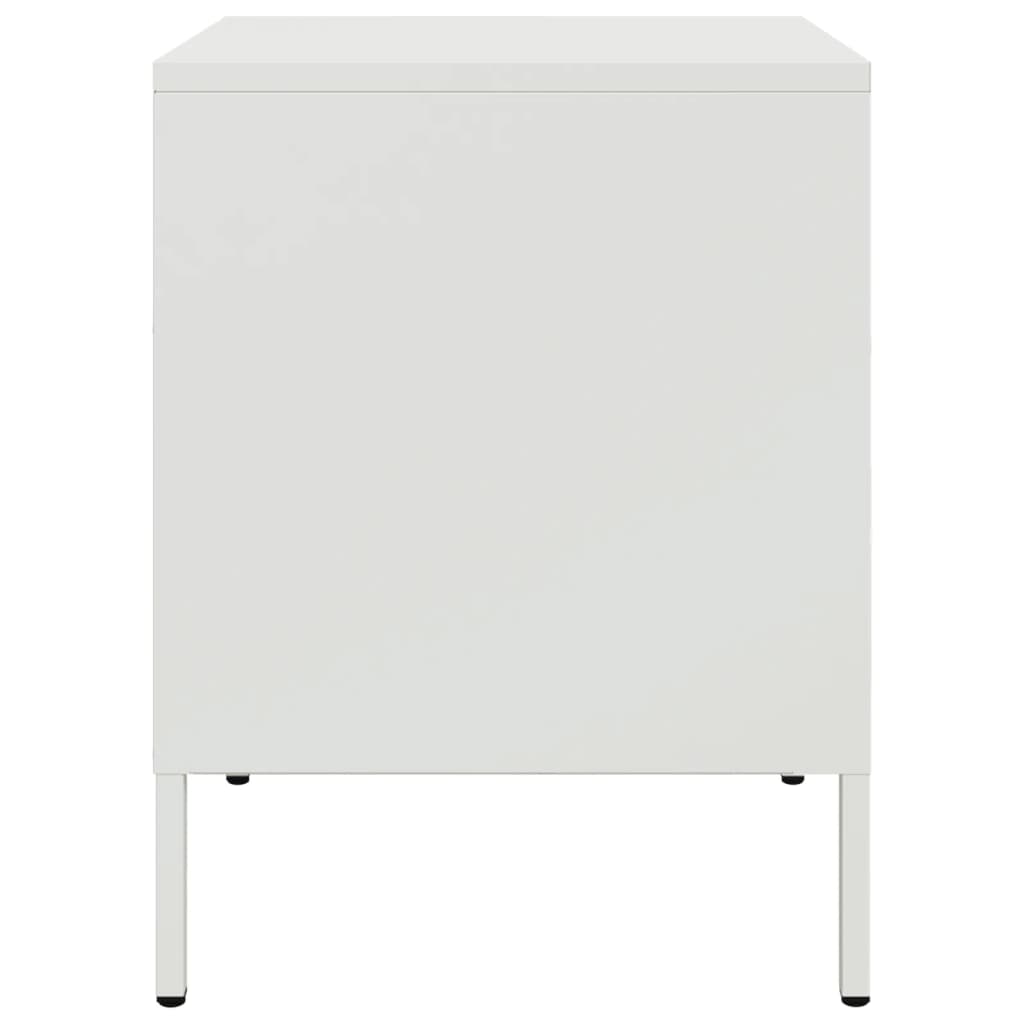 Mesas de cabeceira 2 pcs 36x39x50,5 cm aço branco