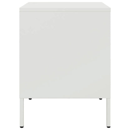 Mesas de cabeceira 2 pcs 36x39x50,5 cm aço branco
