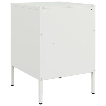 Mesas de cabeceira 2 pcs 36x39x50,5 cm aço branco