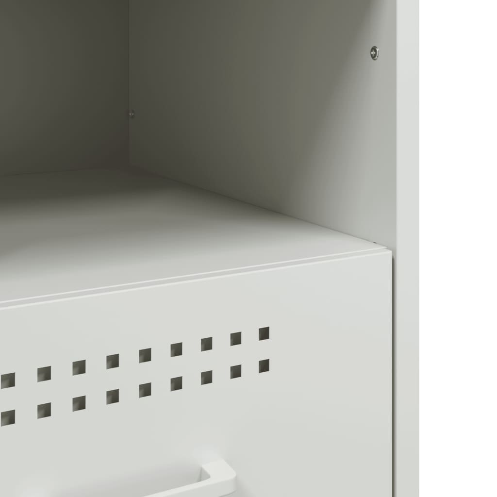 Mesas de cabeceira 2 pcs 36x39x50,5 cm aço branco