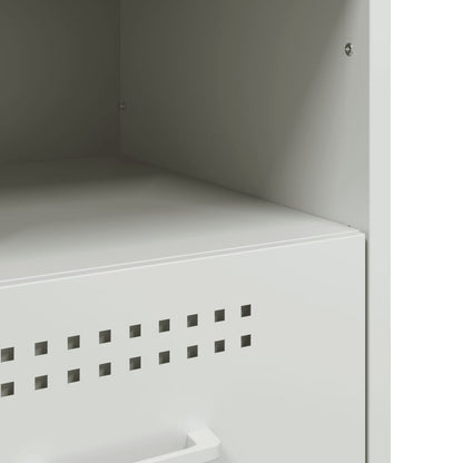 Mesas de cabeceira 2 pcs 36x39x50,5 cm aço branco