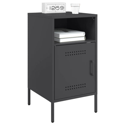 Mesas de cabeceira 2 pcs 36x39x68 cm aço preto