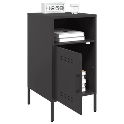Mesas de cabeceira 2 pcs 36x39x68 cm aço preto