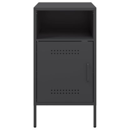 Mesas de cabeceira 2 pcs 36x39x68 cm aço preto