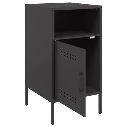 Mesas de cabeceira 2 pcs 36x39x68 cm aço preto