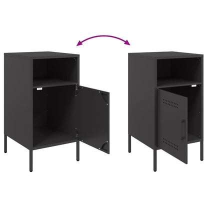 Mesas de cabeceira 2 pcs 36x39x68 cm aço preto
