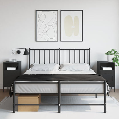 Mesas de cabeceira 2 pcs 36x39x68 cm aço preto