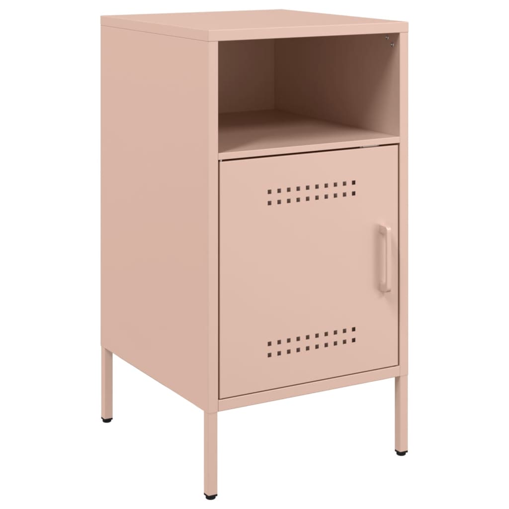 Mesas de cabeceira 2 pcs 36x39x68 cm aço rosa