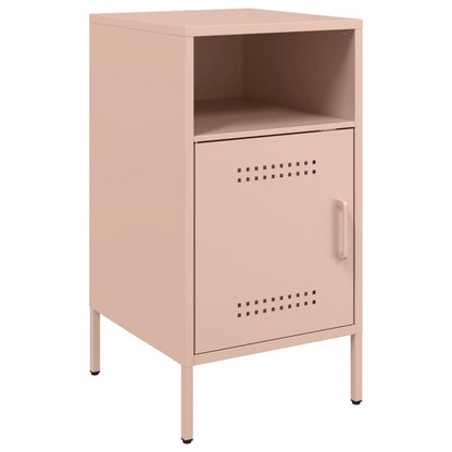 Mesas de cabeceira 2 pcs 36x39x68 cm aço rosa