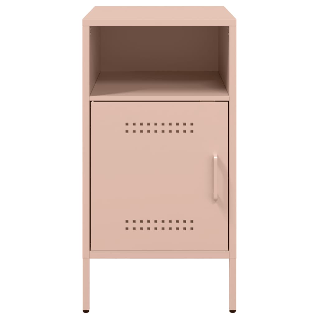 Mesas de cabeceira 2 pcs 36x39x68 cm aço rosa