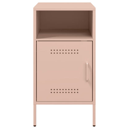 Mesas de cabeceira 2 pcs 36x39x68 cm aço rosa