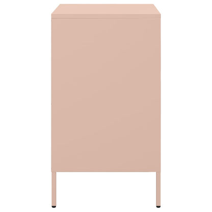 Mesas de cabeceira 2 pcs 36x39x68 cm aço rosa
