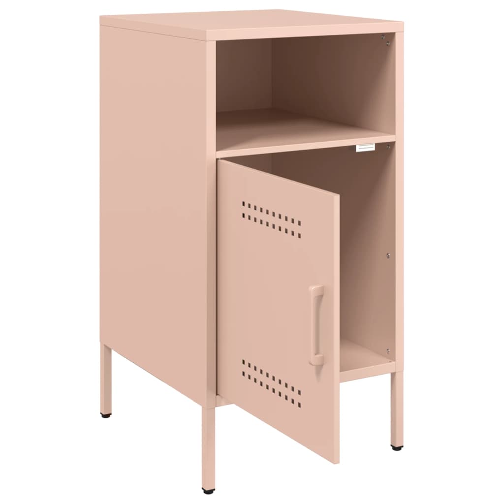 Mesas de cabeceira 2 pcs 36x39x68 cm aço rosa