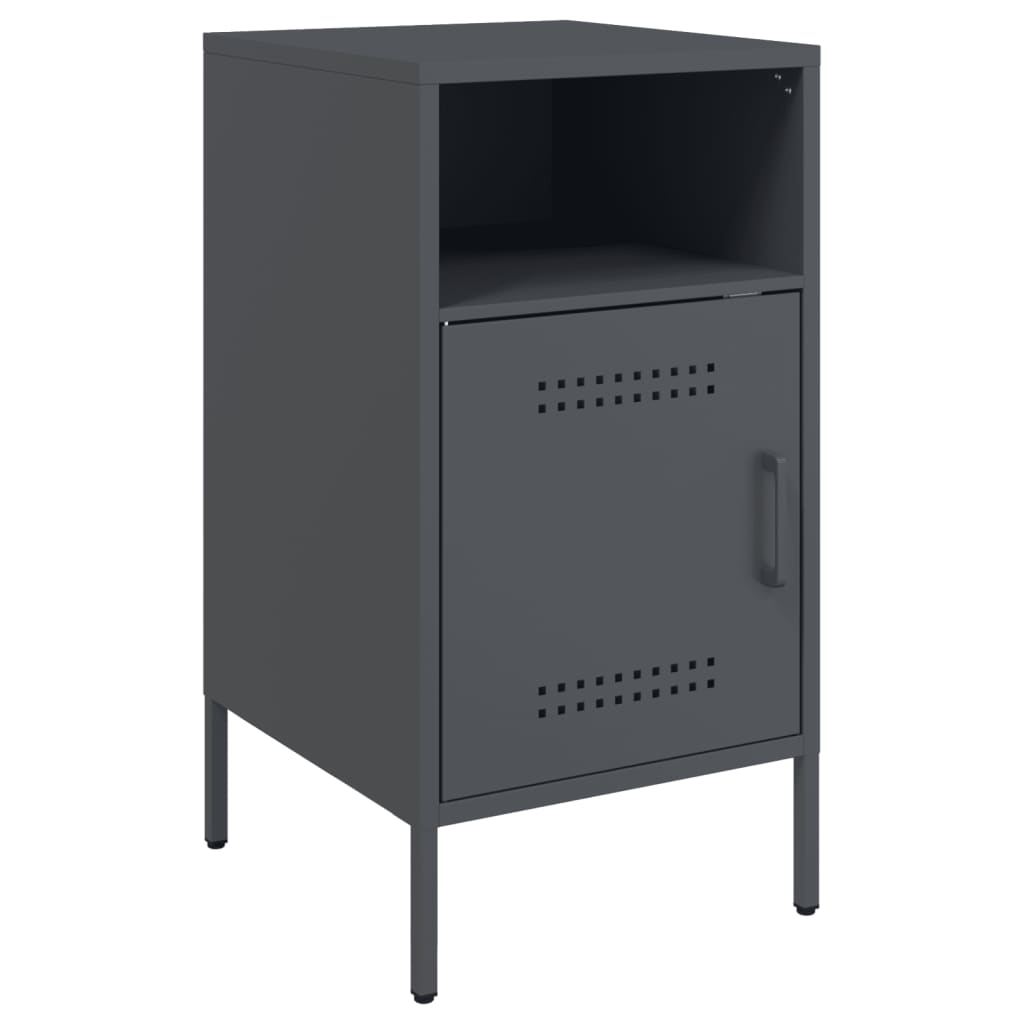 Mesas de cabeceira 2 pcs 36x39x68 cm aço antracite