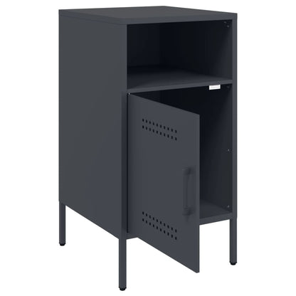 Mesas de cabeceira 2 pcs 36x39x68 cm aço antracite