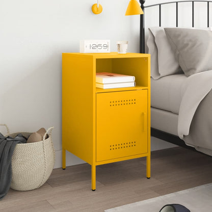 Mesa de cabeceira 36x39x68 cm aço amarelo mostarda