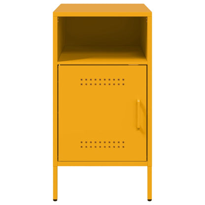 Mesas de cabeceira 2 pcs 36x39x68 cm aço amarelo mostarda