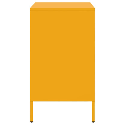 Mesas de cabeceira 2 pcs 36x39x68 cm aço amarelo mostarda