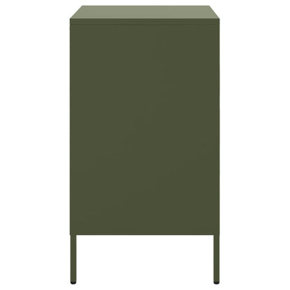 Mesa de cabeceira 36x39x68 cm aço verde-azeitona
