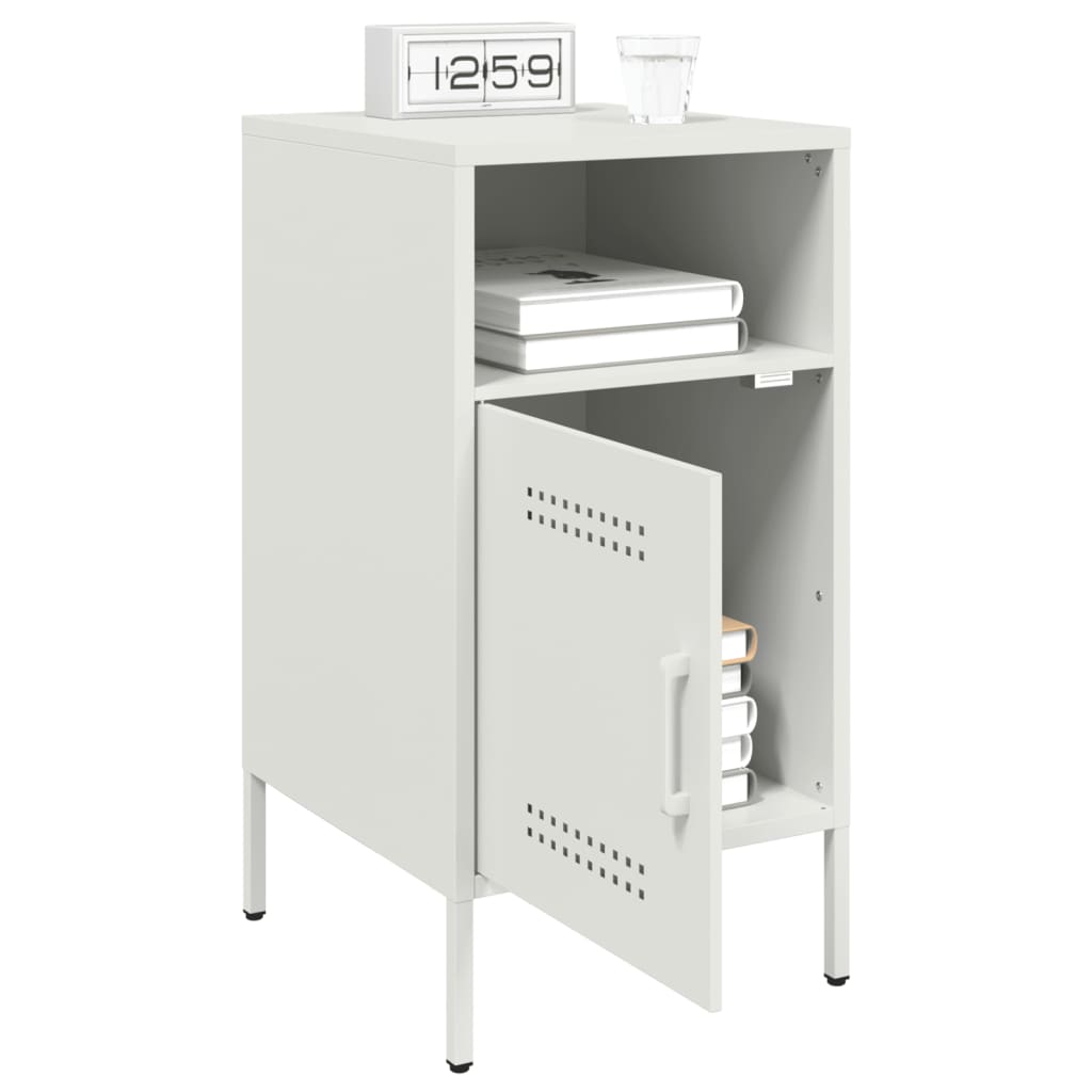 Mesa de cabeceira 36x39x68 cm aço branco