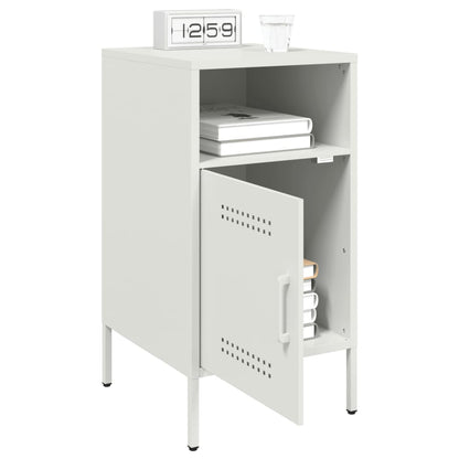 Mesa de cabeceira 36x39x68 cm aço branco