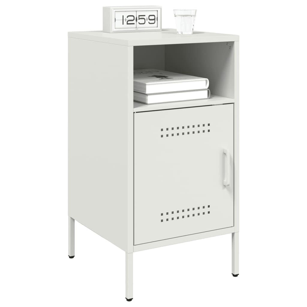 Mesa de cabeceira 36x39x68 cm aço branco