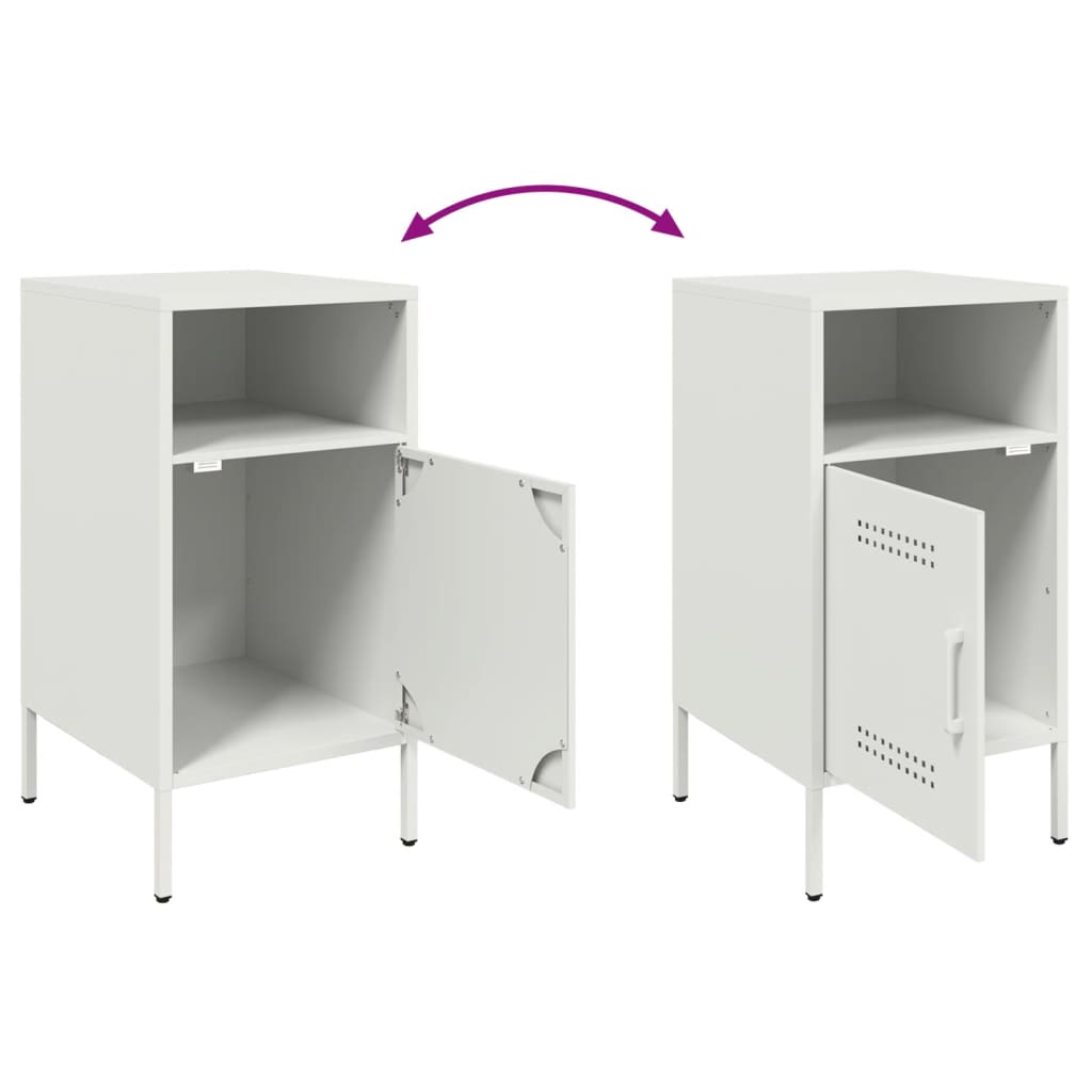 Mesa de cabeceira 36x39x68 cm aço branco