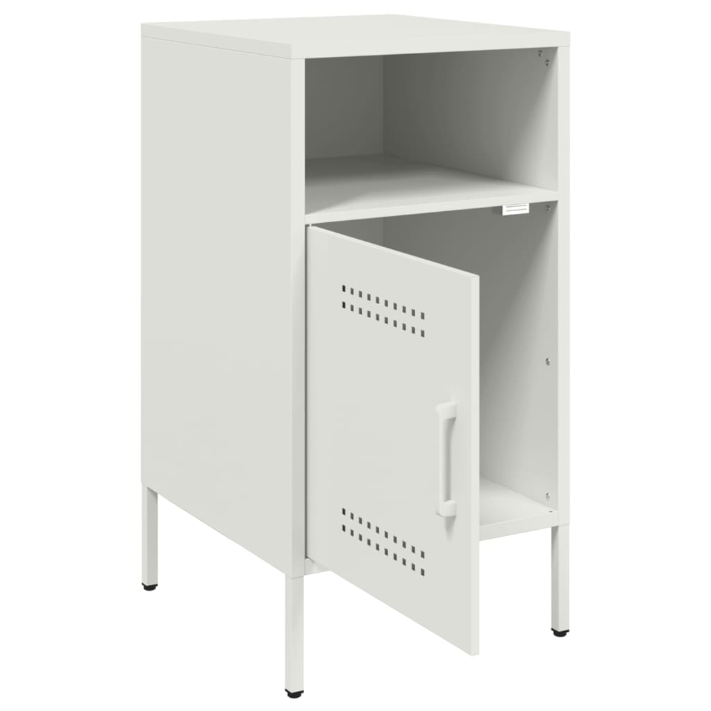 Mesa de cabeceira 36x39x68 cm aço branco