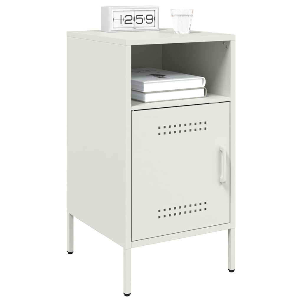 Mesas de cabeceira 2 pcs 36x39x68 cm aço branco
